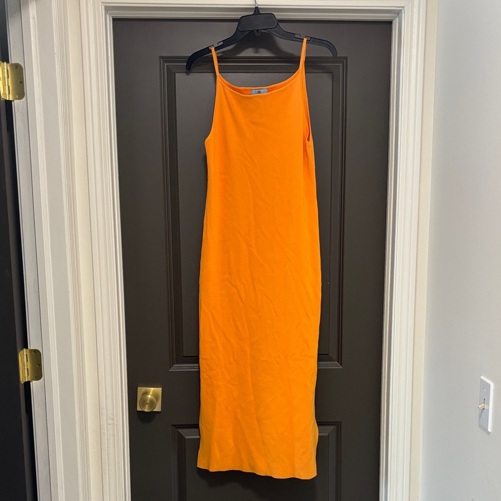 CeCe orange spaghetti strap knit dress M
